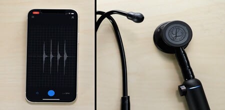 Detail Littmann CORE Digitálneho fonendoskopu synchronizujúceho sa s mobilnou aplikáciou EKO
